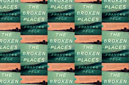 Poster made up of multiple covers of the novel The Broken Places